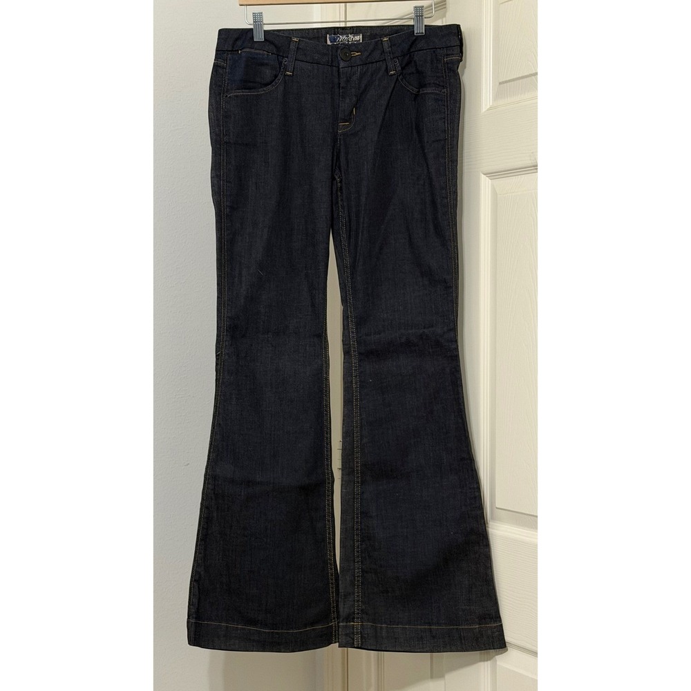 Hudson Womens sz 31 Flare Jeans Dark Wash Blue Denim Y2K Retro Revival 90's